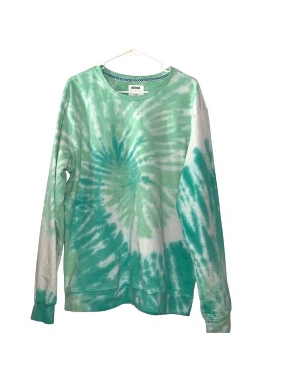 Retreat Los Angeles Mint Tie-Dye Long Sleeve Sweatshirt X-Large 100% Cotton
